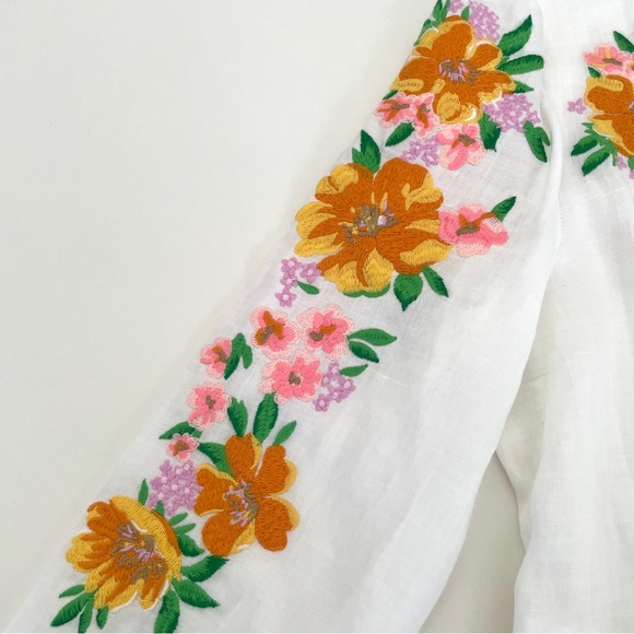 Maje Floral Embroidered Linen Dress - Picture 12 of 16